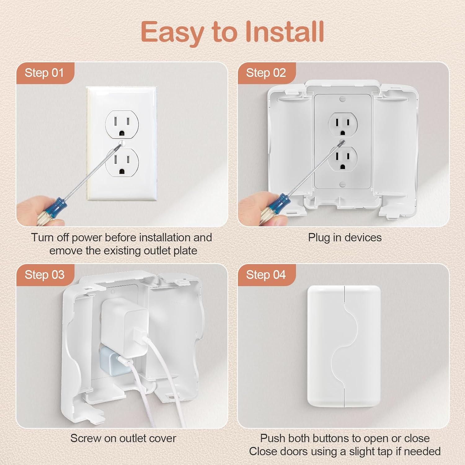 Cubierta de Enchufe a Prueba de Niños Havenso Doble Bloqueo Blanca