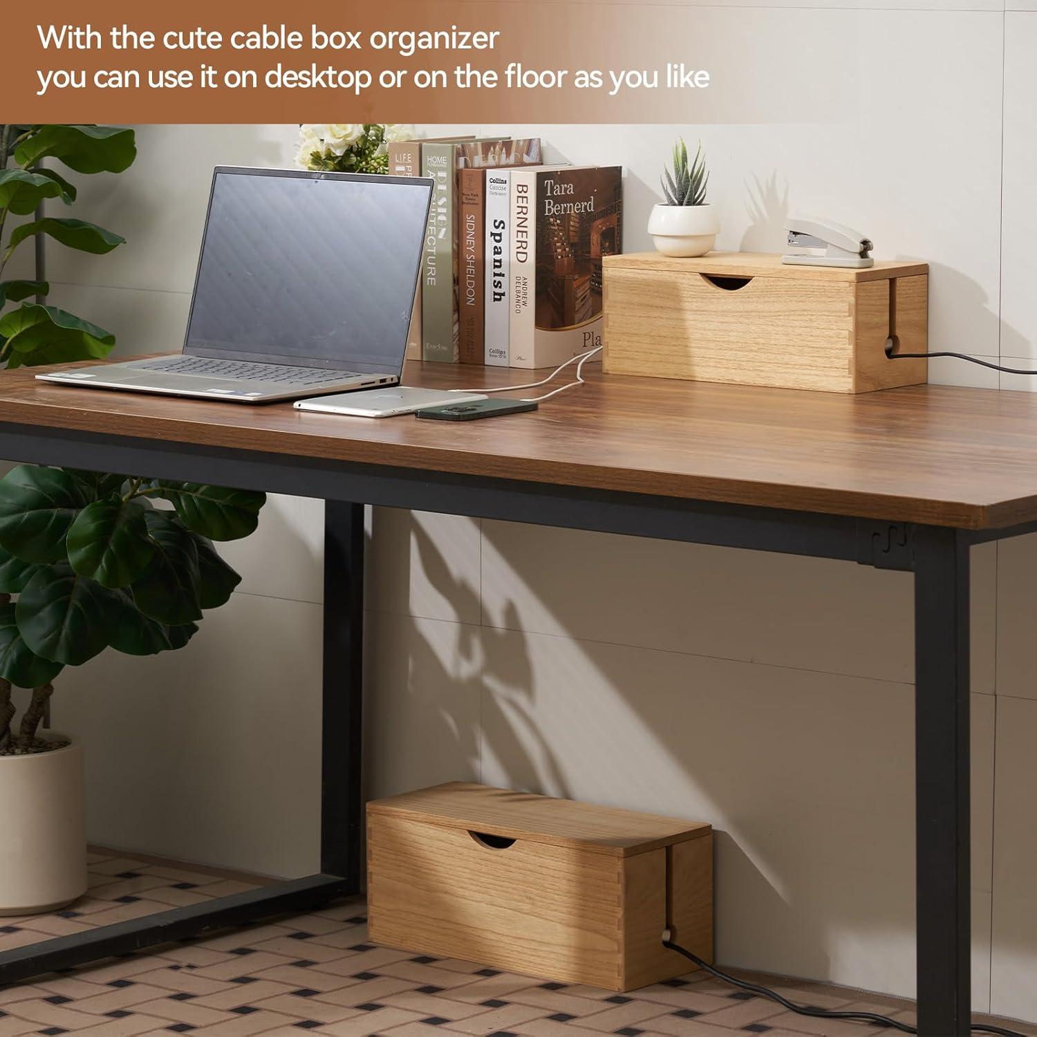 Caja de Gestión de Cables de Madera Kirigen - 2 Piezas