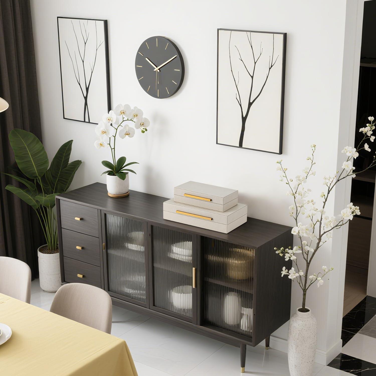 Juego de 2 Cajas Decorativas Beige SYYSY con Mangos Dorados