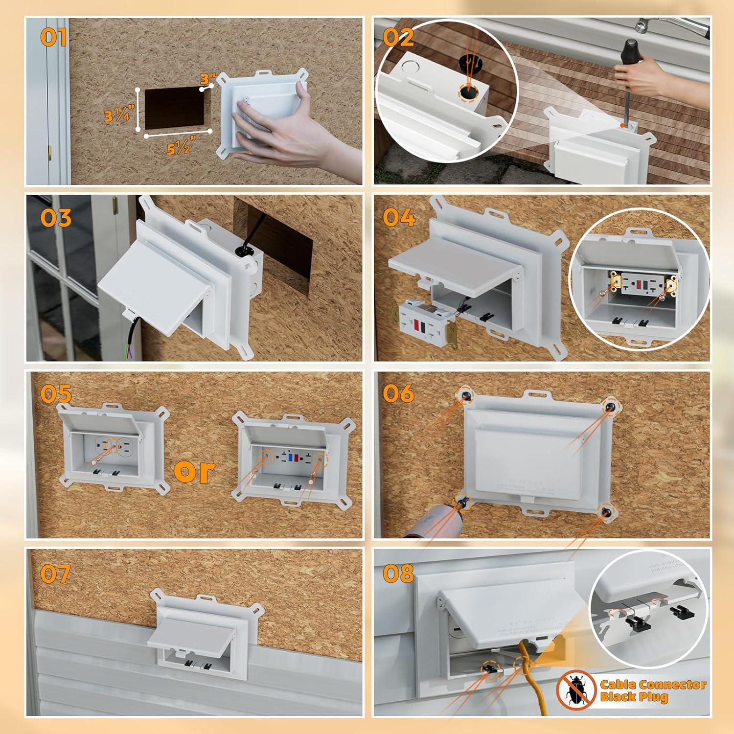 Caja de Salida Empotrada Dremica DBHS1W-1 1-Gang Horizontal Blanca