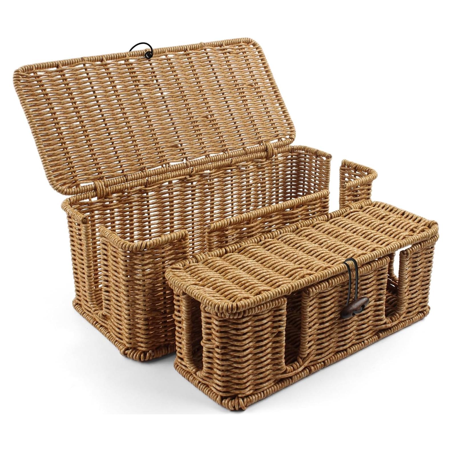 Paquete de 2 Cajas Organizadoras de Cables Gozola 33x15x13cm