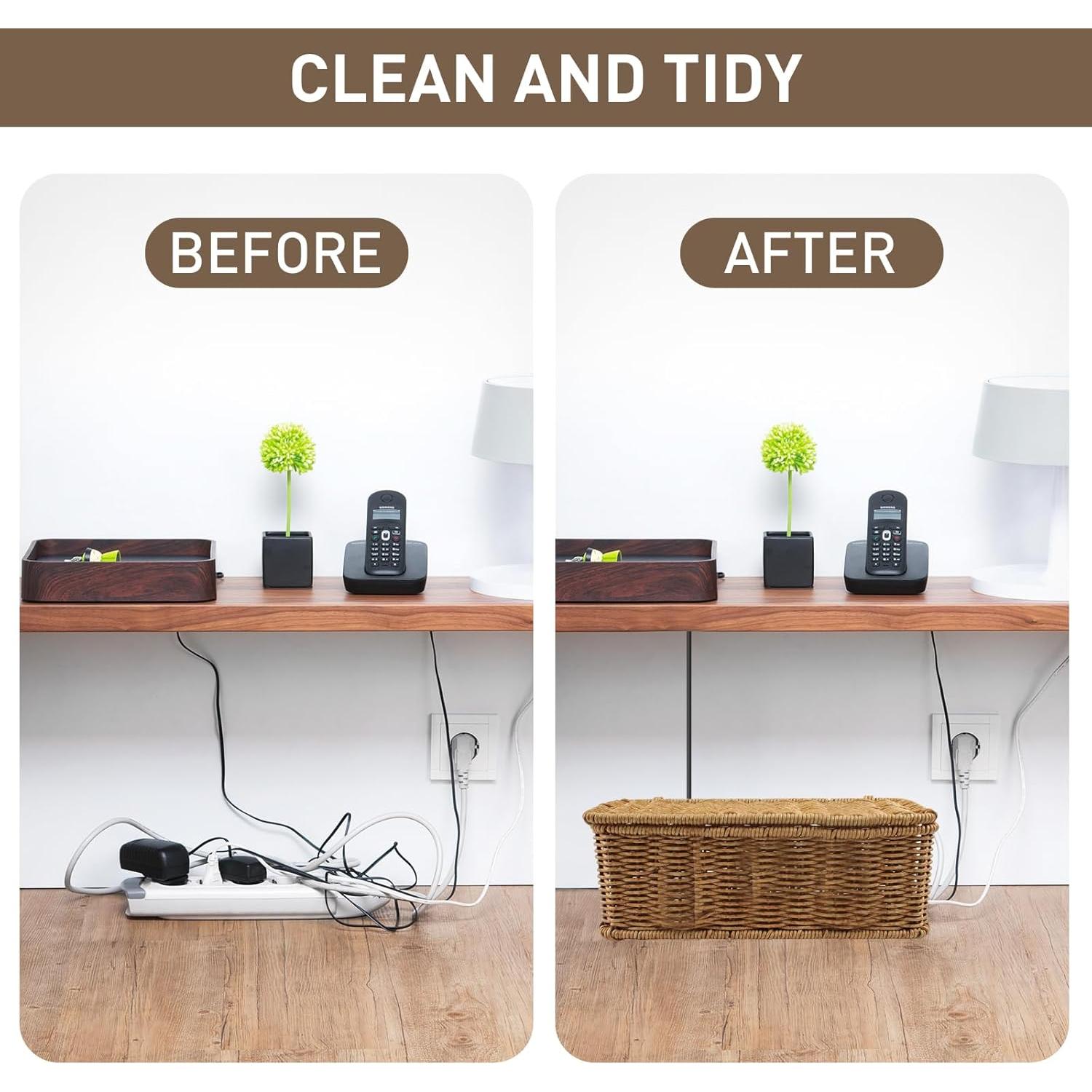 Paquete de 2 Cajas Organizadoras de Cables Gozola 33x15x13cm