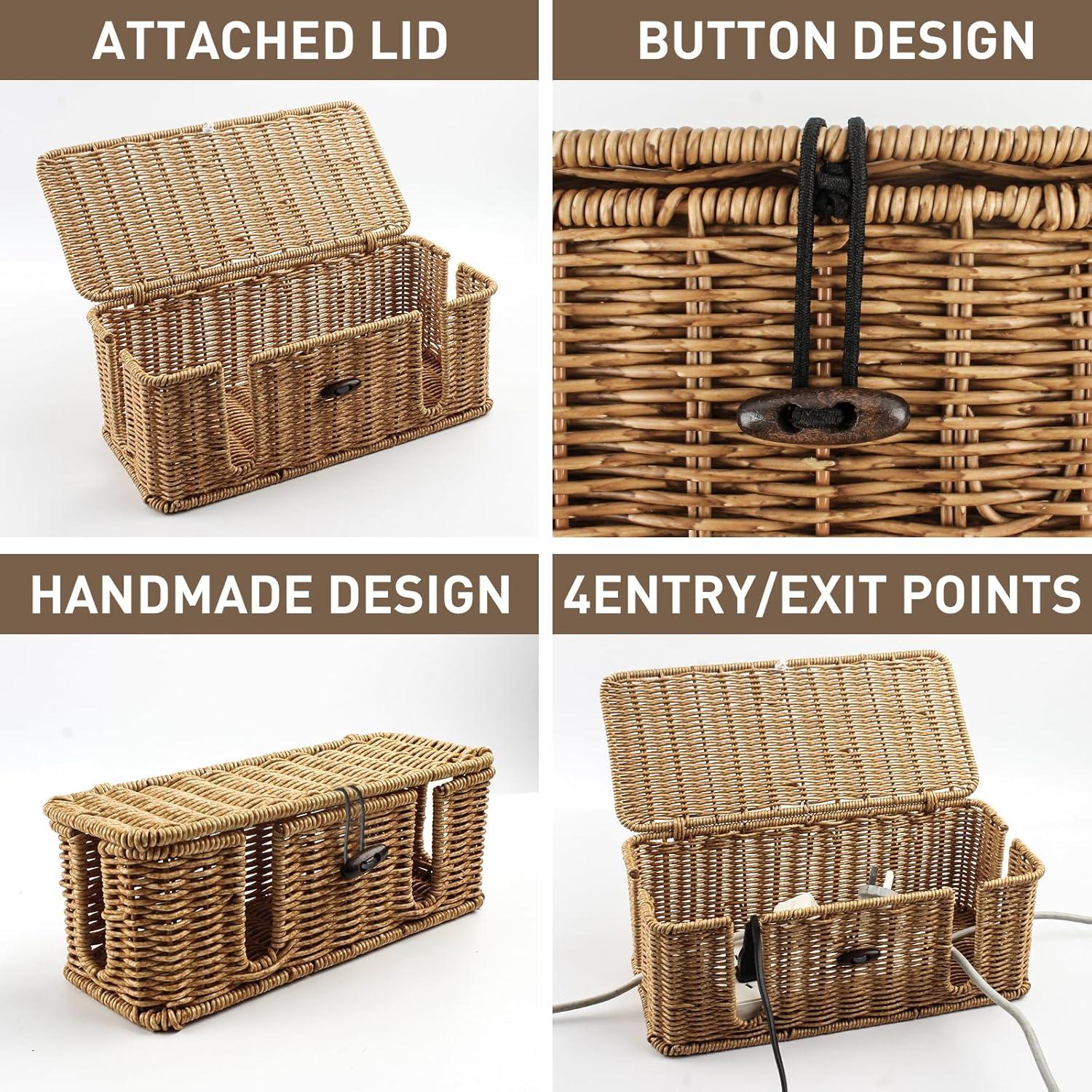 Paquete de 2 Cajas Organizadoras de Cables Gozola 33x15x13cm