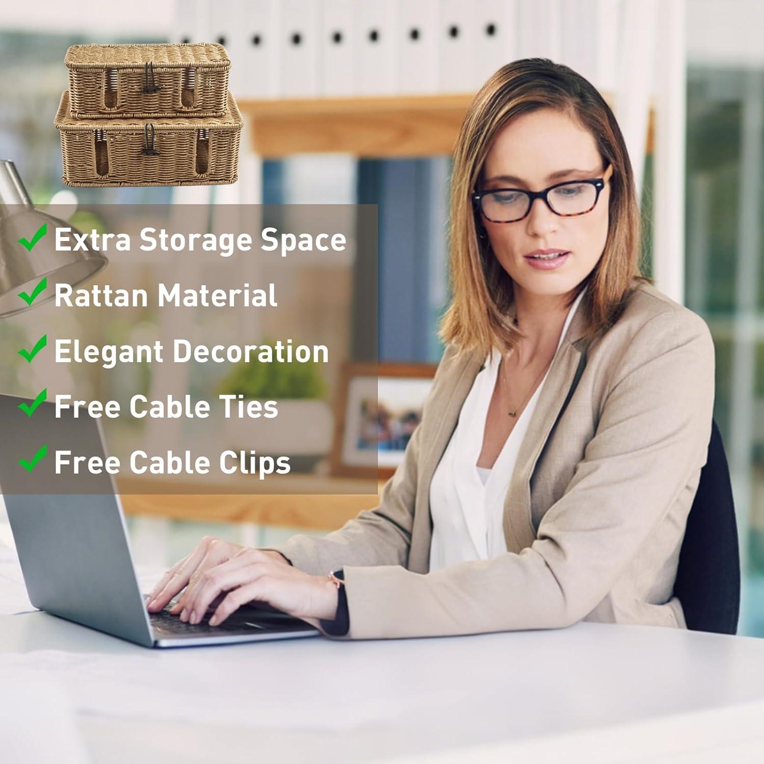 Paquete de 2 Cajas Organizadoras de Cables Gozola 33x15x13cm