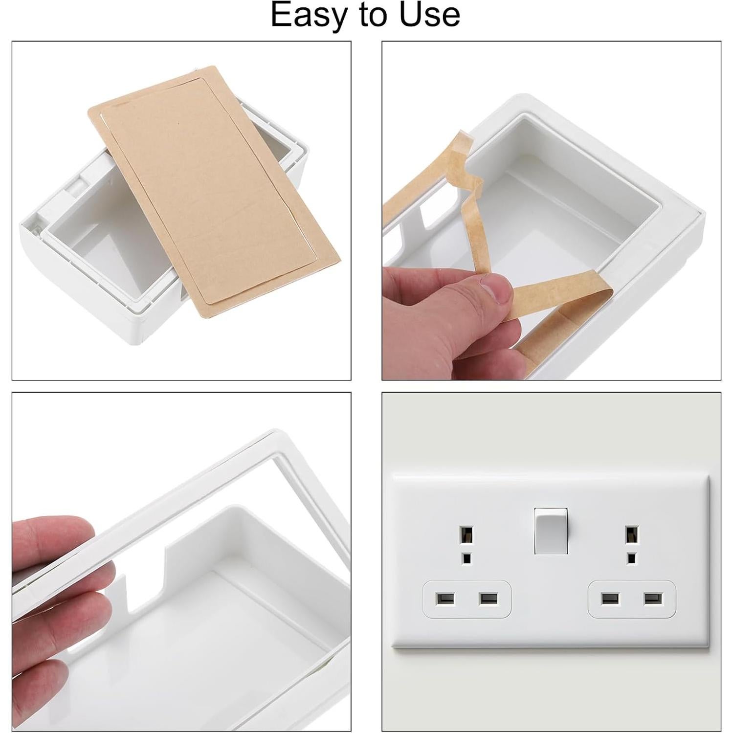 Cubierta de Enchufe Exterior MECCANIXITY 2pcs Tipo 86 Negra