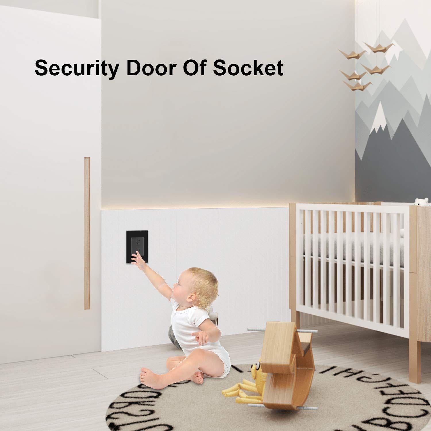 Toma Dúplex Negra LIVOLO 15A Estándar con Vidrio Templado