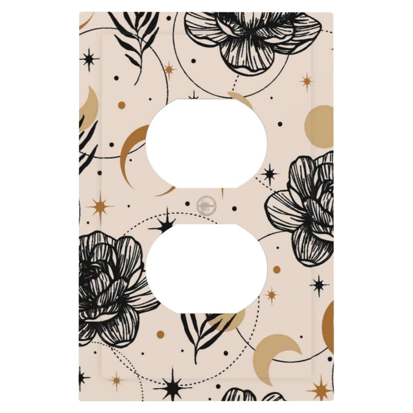 Placa Decorativa de Enchufe Dúplex JIEXUTE Floral Boho 1 Gang