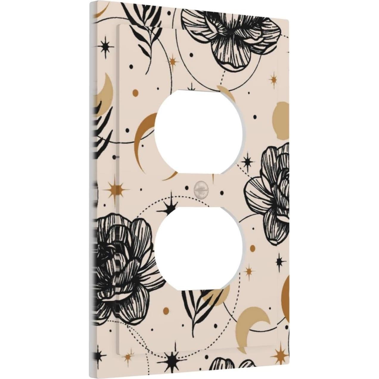 Placa Decorativa de Enchufe Dúplex JIEXUTE Floral Boho 1 Gang