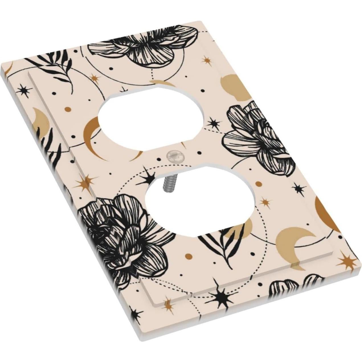 Placa Decorativa de Enchufe Dúplex JIEXUTE Floral Boho 1 Gang