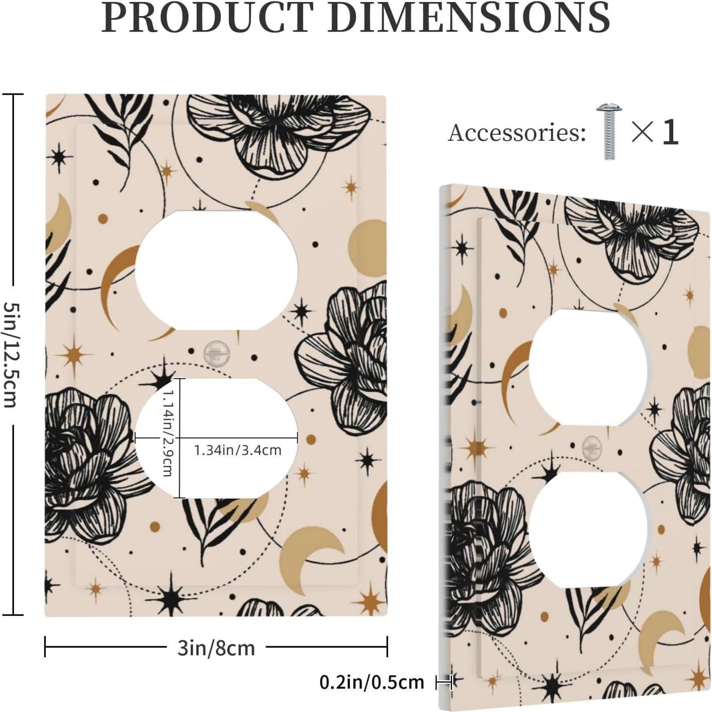 Placa Decorativa de Enchufe Dúplex JIEXUTE Floral Boho 1 Gang