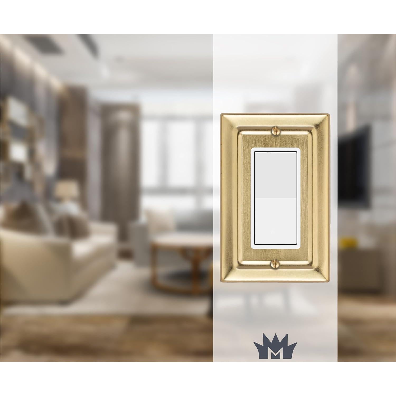 Placa de Pared Rocker Monarch Abode Oro Cepillado 1 Gang