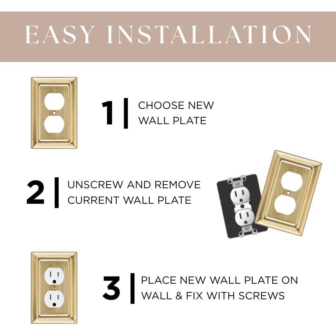 Placa de Pared Rocker Monarch Abode Oro Cepillado 1 Gang