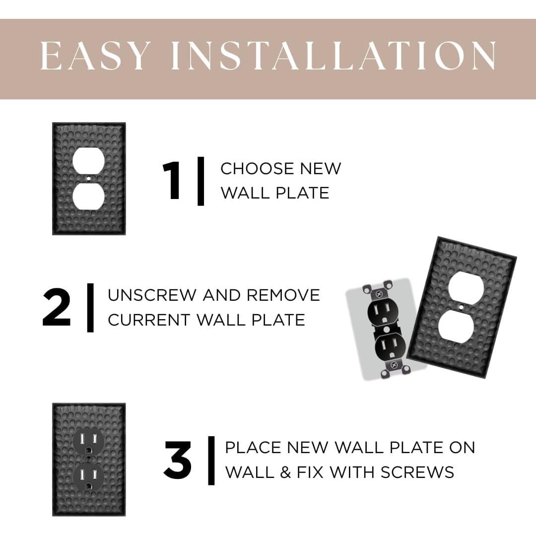 Placa de Pared Rocker Monarch Abode Negro Mate 1 Gang