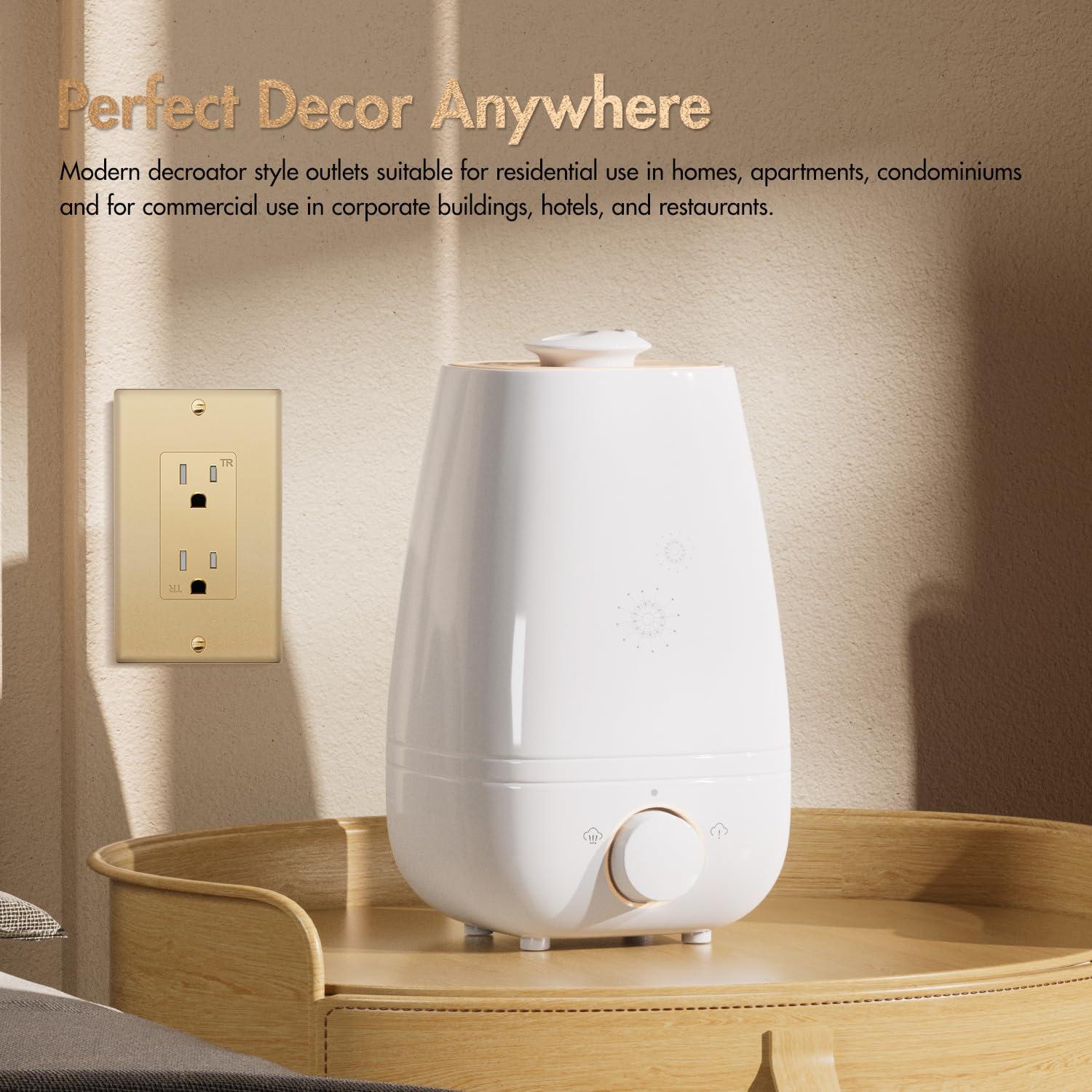 Receptáculo Decorador Micmi 15A Dorado 10 Paquete UL