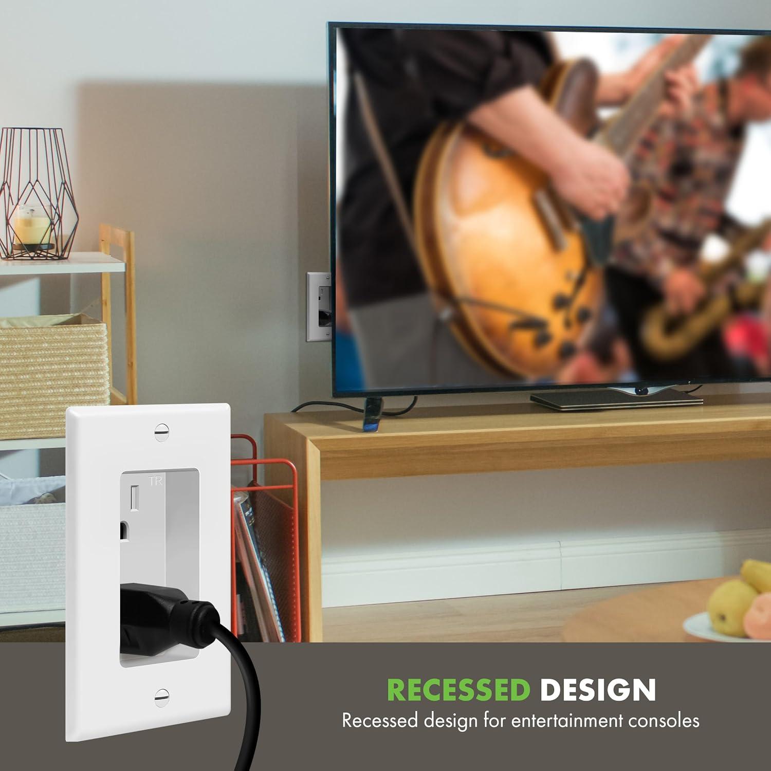 Toma de Corriente Dúplex Empotrada TOPGREENER 15A 125V Blanco 2 Pzs