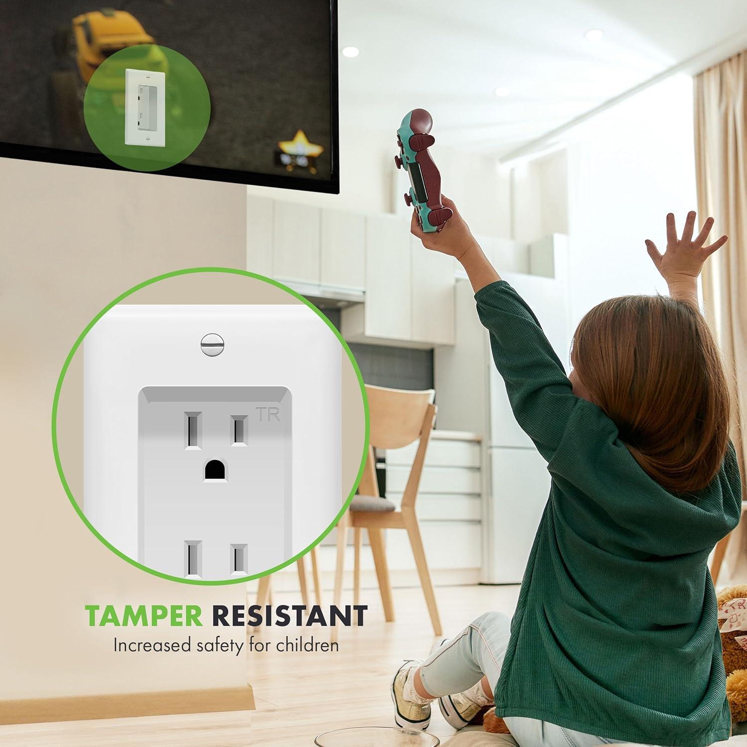 Toma de Corriente Dúplex Empotrada TOPGREENER 15A 125V Blanco 2 Pzs