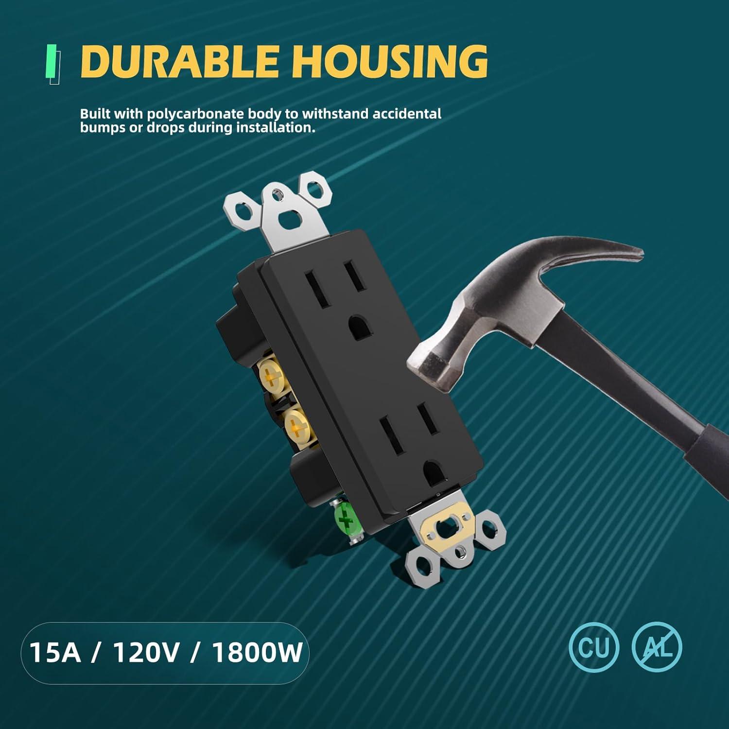 Receptáculo de Pared Decorativo 15A TOPELER Negro Paquete 20