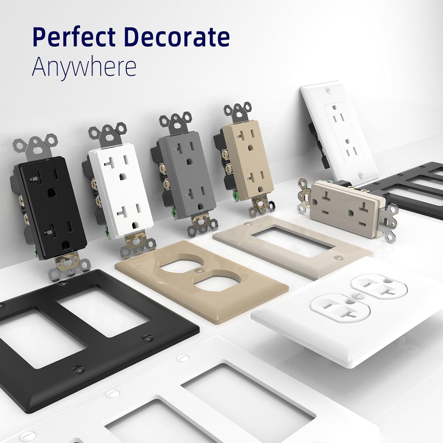 Receptáculo de Pared Decorativo 15A TOPELER Negro Paquete 20