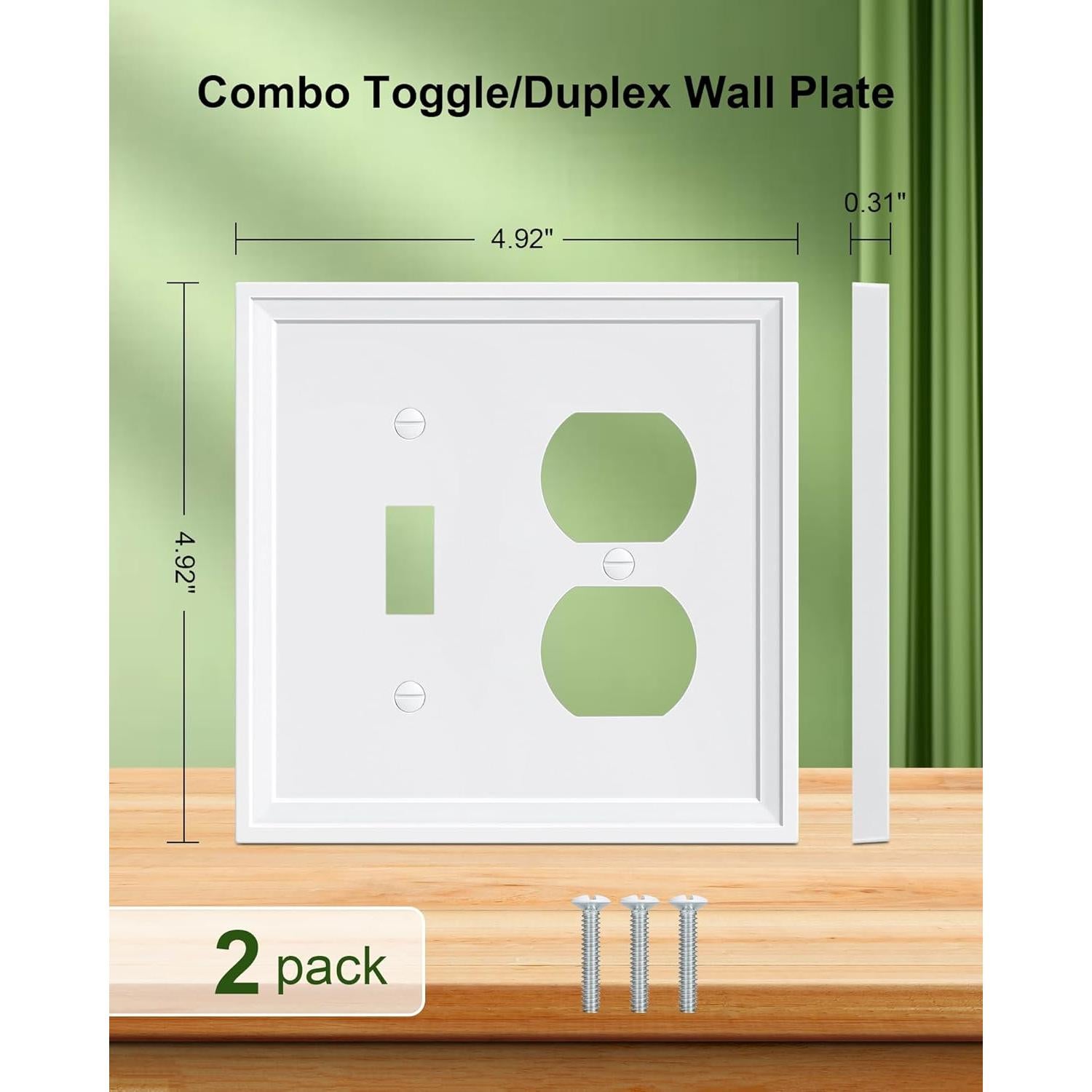 Placa de Cubierta de Interruptor y Enchufe Treewell 2 Paquetes