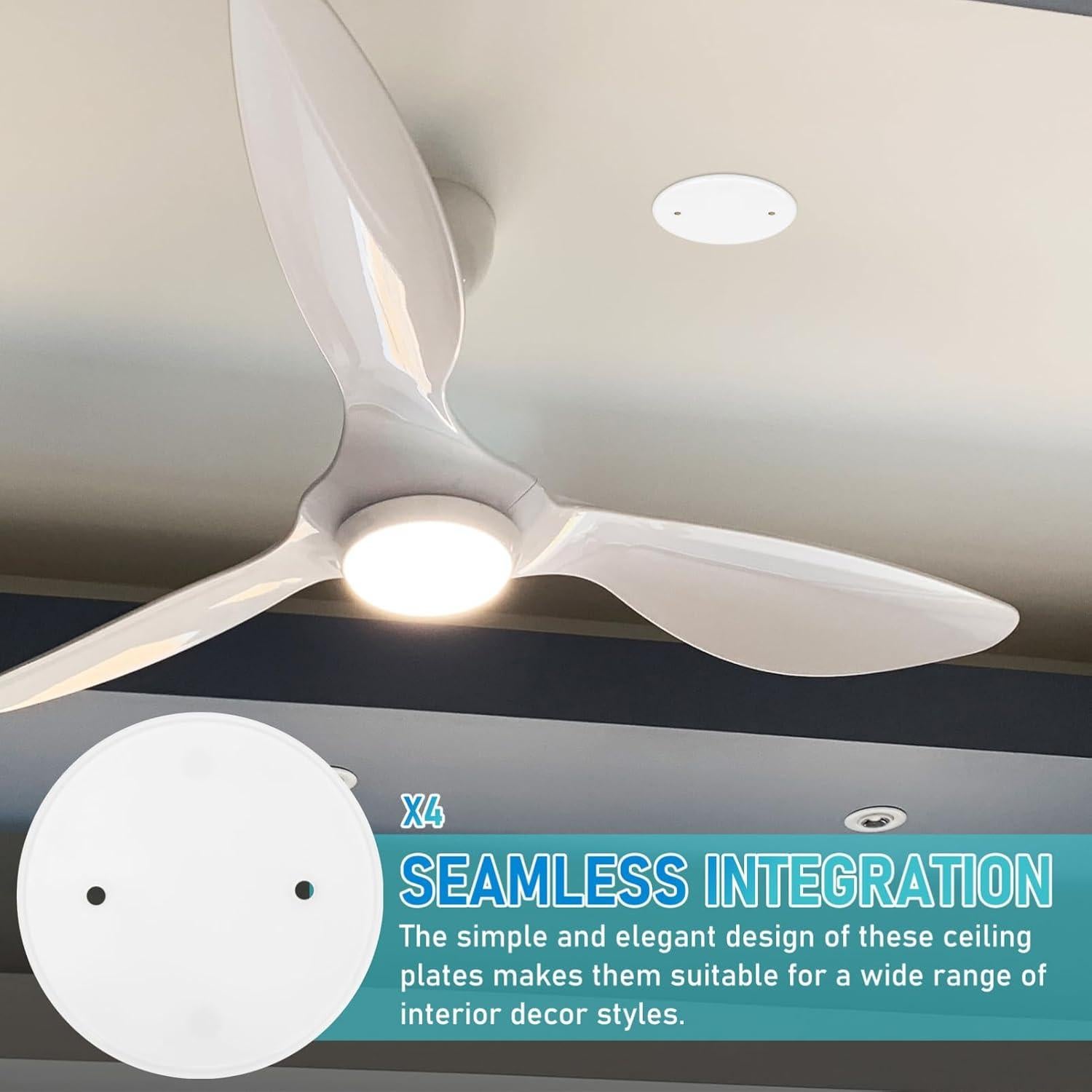 Tapa Redonda Blanca para Techo STOBOK 11x11cm 4Pcs