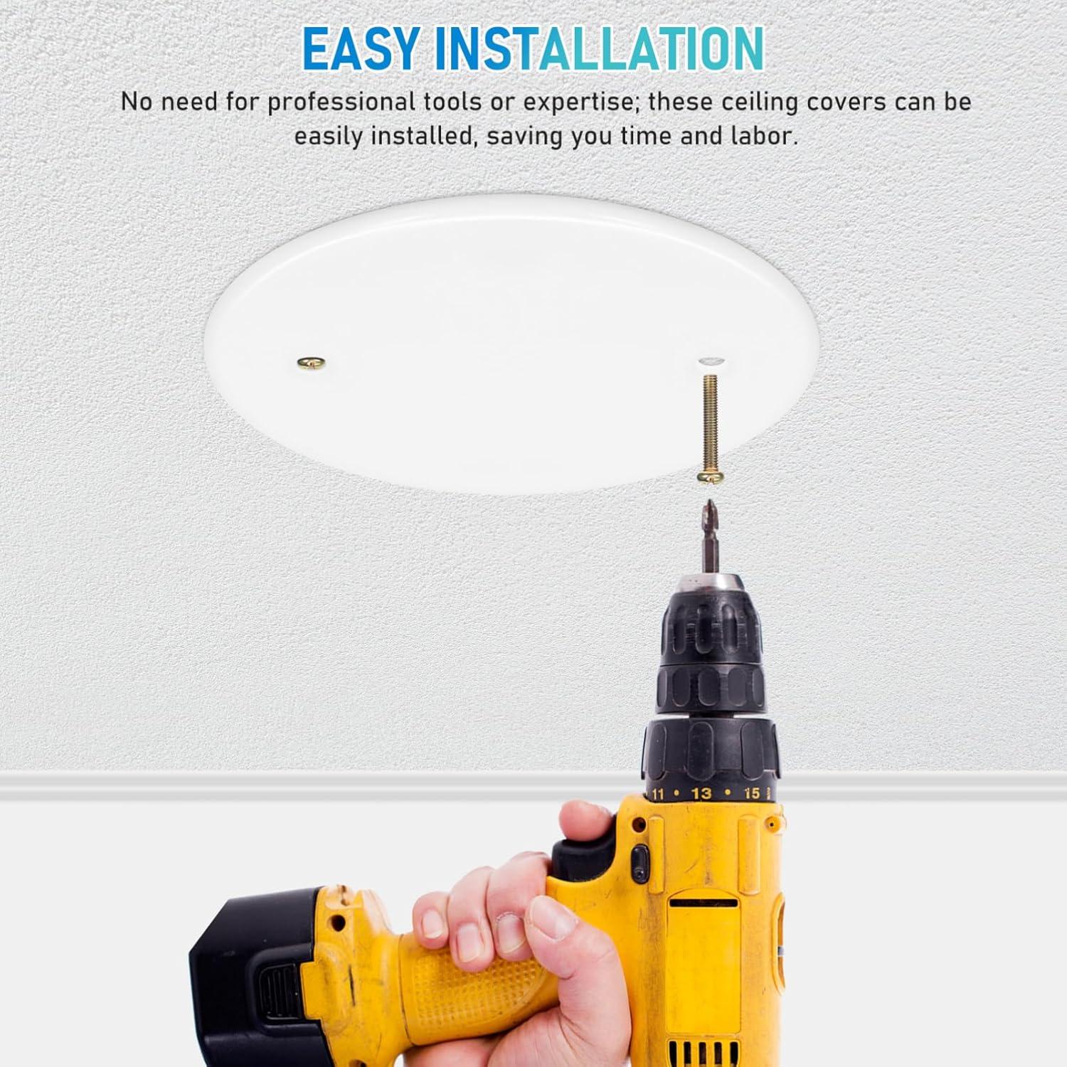 Tapa Redonda Blanca para Techo STOBOK 11x11cm 4Pcs