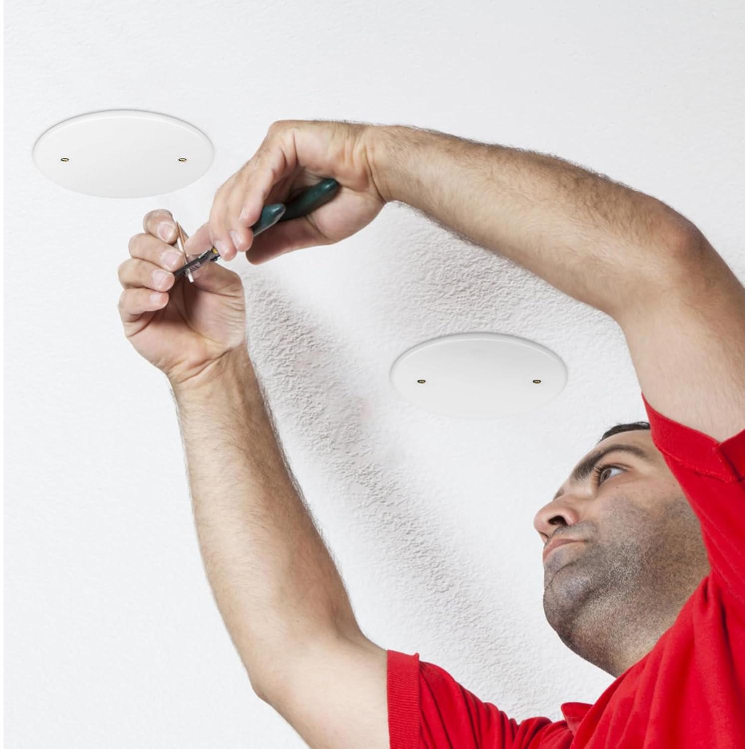 Tapa Redonda Blanca para Techo STOBOK 11x11cm 4Pcs