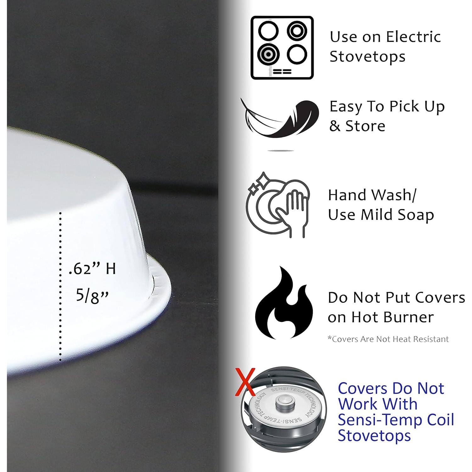 Cubiertas para quemadores de estufa eléctrica Reston Lloyd 4 piezas