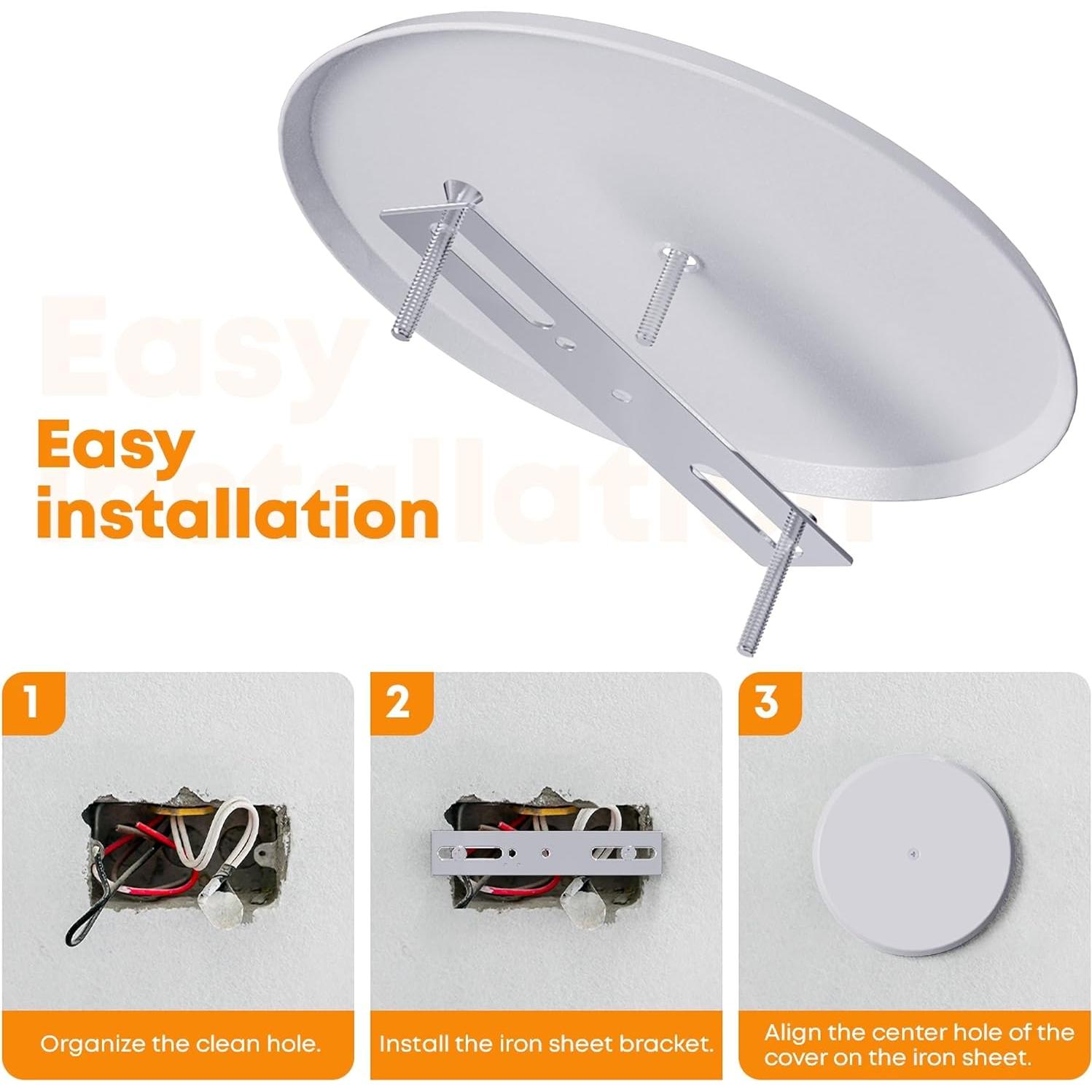 Placas de Cubierta de Techo WunoShop 2 Pcs 12.7 cm Metal Blanco