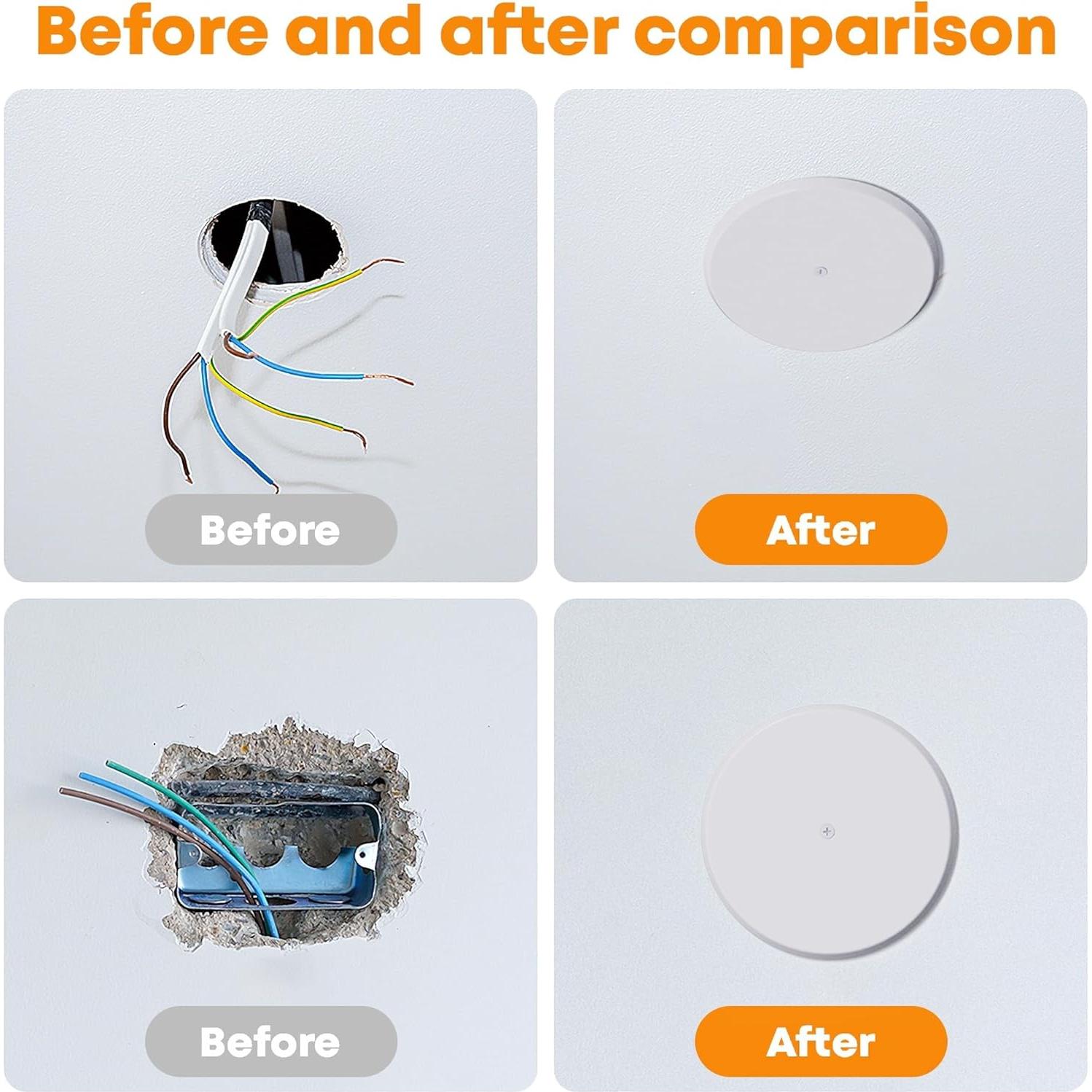 Placas de Cubierta de Techo WunoShop 2 Pcs 12.7 cm Metal Blanco