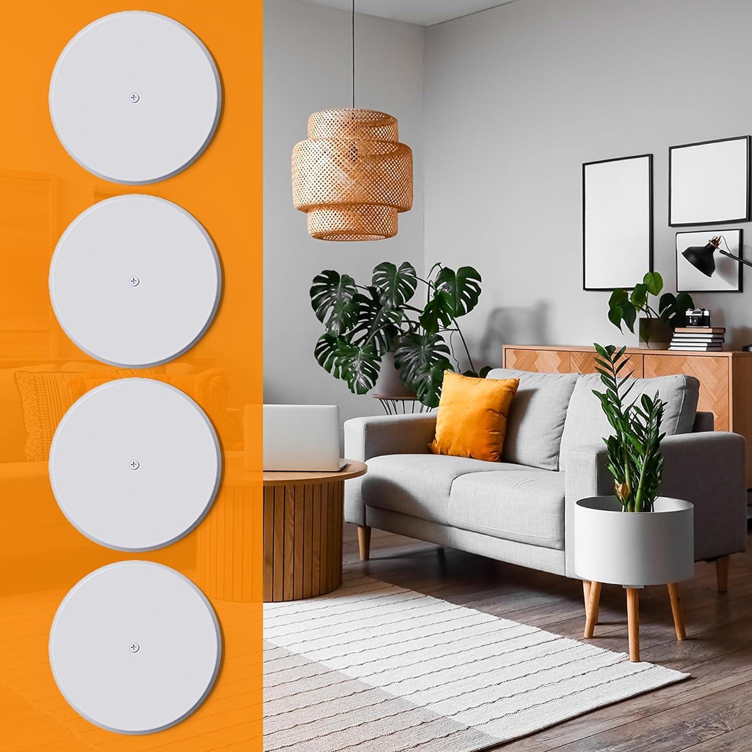 Placas de Cubierta de Techo WunoShop 2 Pcs 12.7 cm Metal Blanco