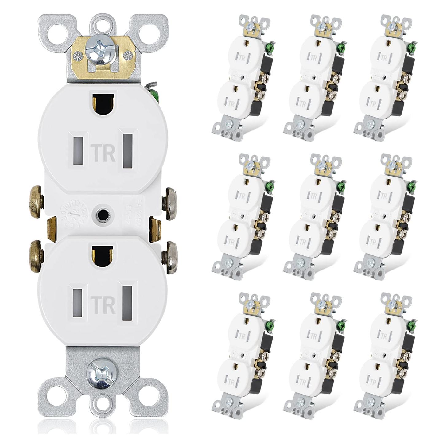 Enchufe Doble Resistente a Manipulaciones ThunderWay 15A 10 Piezas