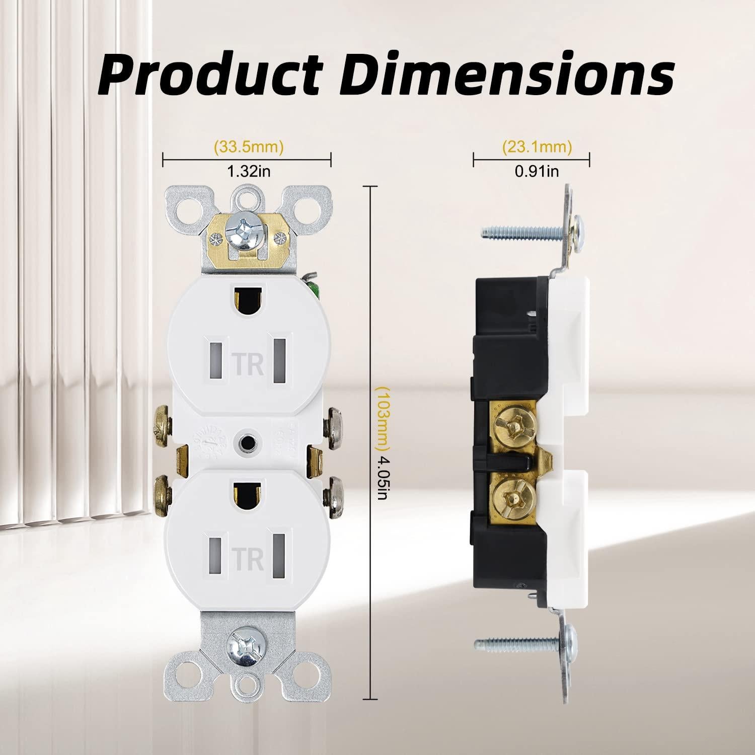 Enchufe Doble Resistente a Manipulaciones ThunderWay 15A 10 Piezas