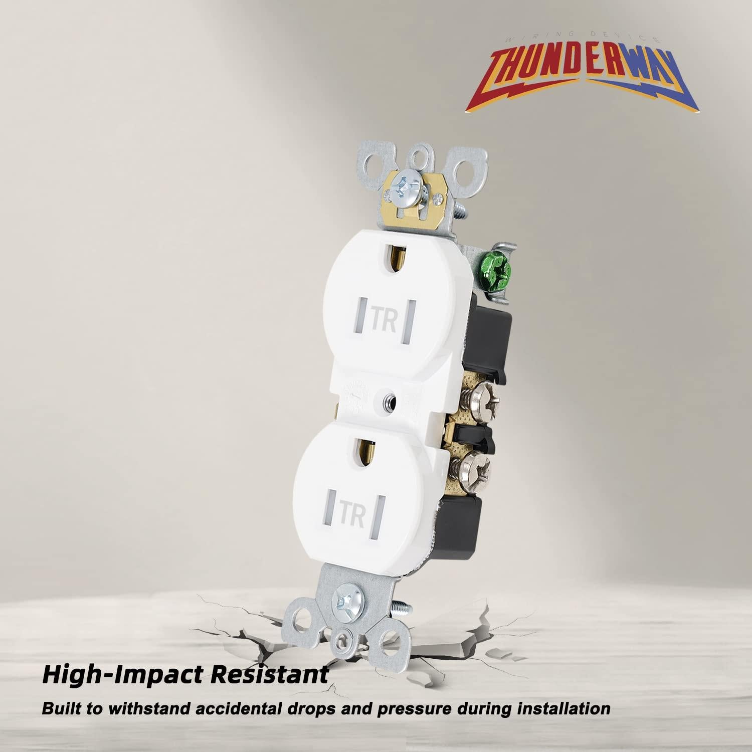 Enchufe Doble Resistente a Manipulaciones ThunderWay 15A 10 Piezas