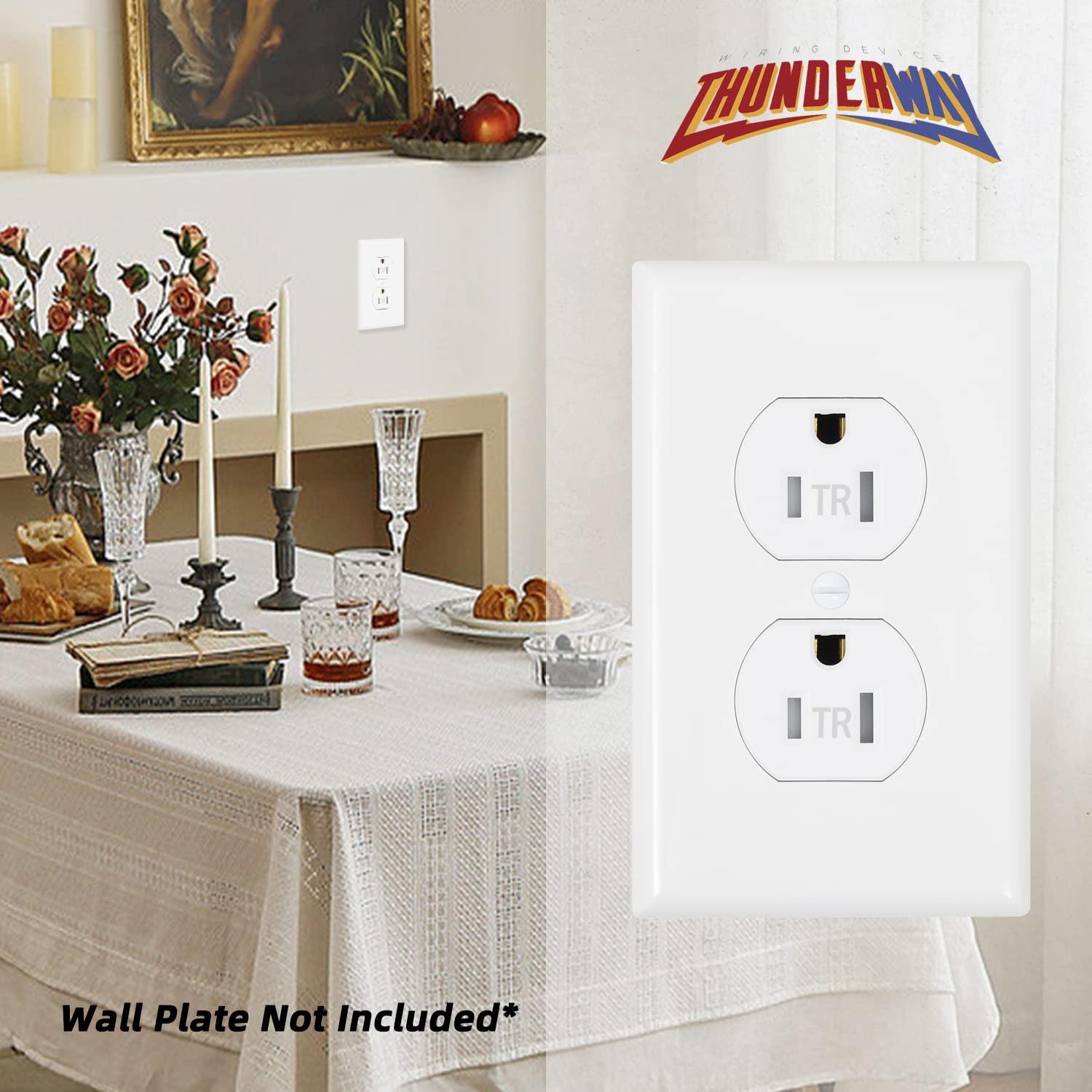 Enchufe Doble Resistente a Manipulaciones ThunderWay 15A 10 Piezas