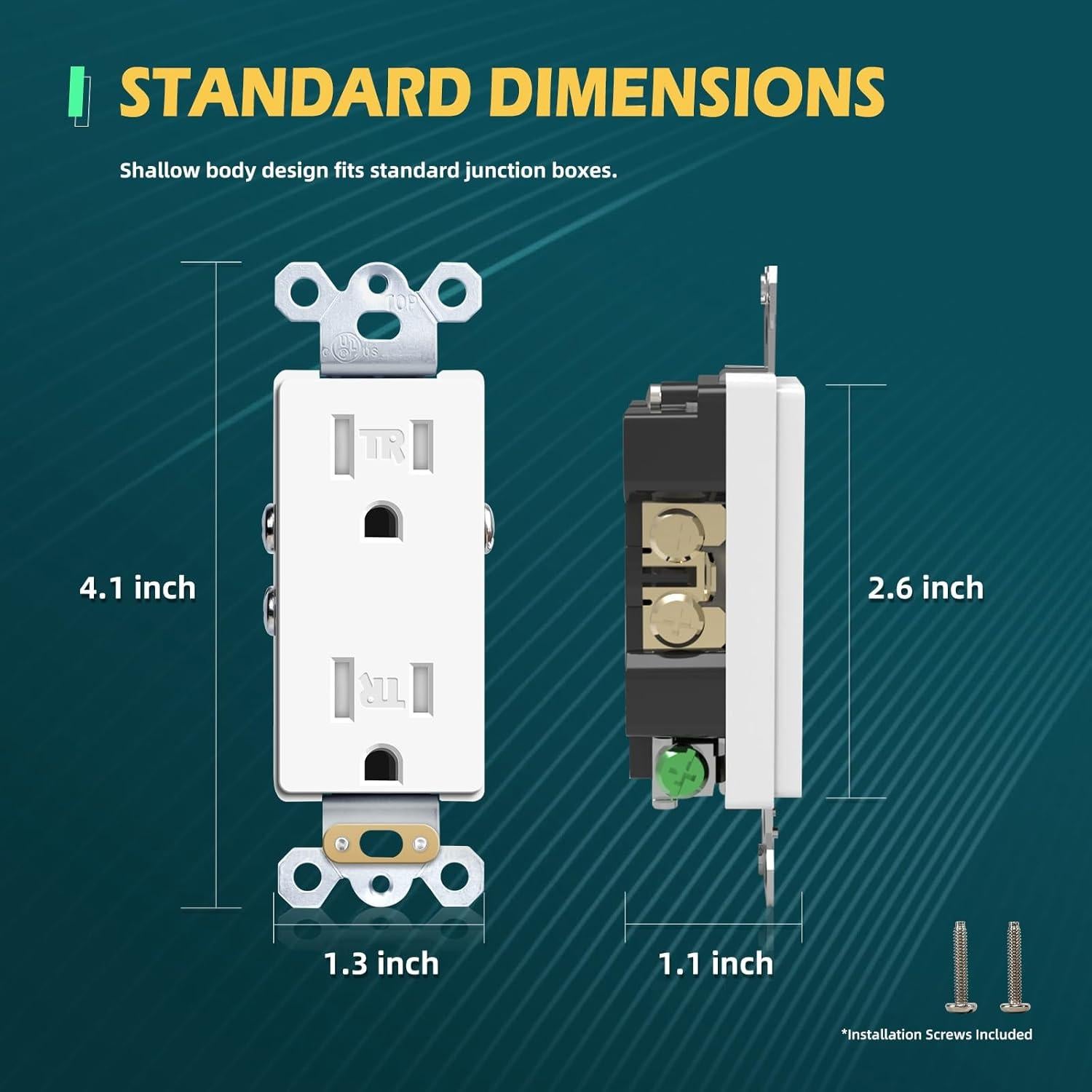 Tomacorrientes Decorativos TOPELER 15A Blanco Paquete de 10