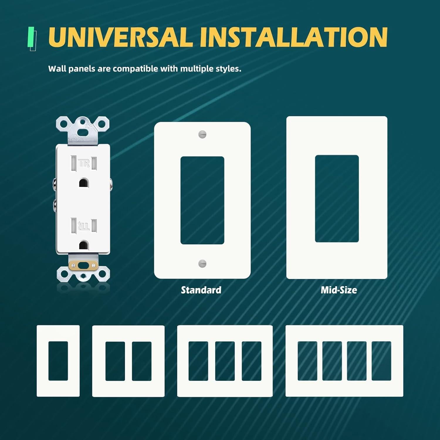 Tomacorrientes Decorativos TOPELER 15A Blanco Paquete de 10