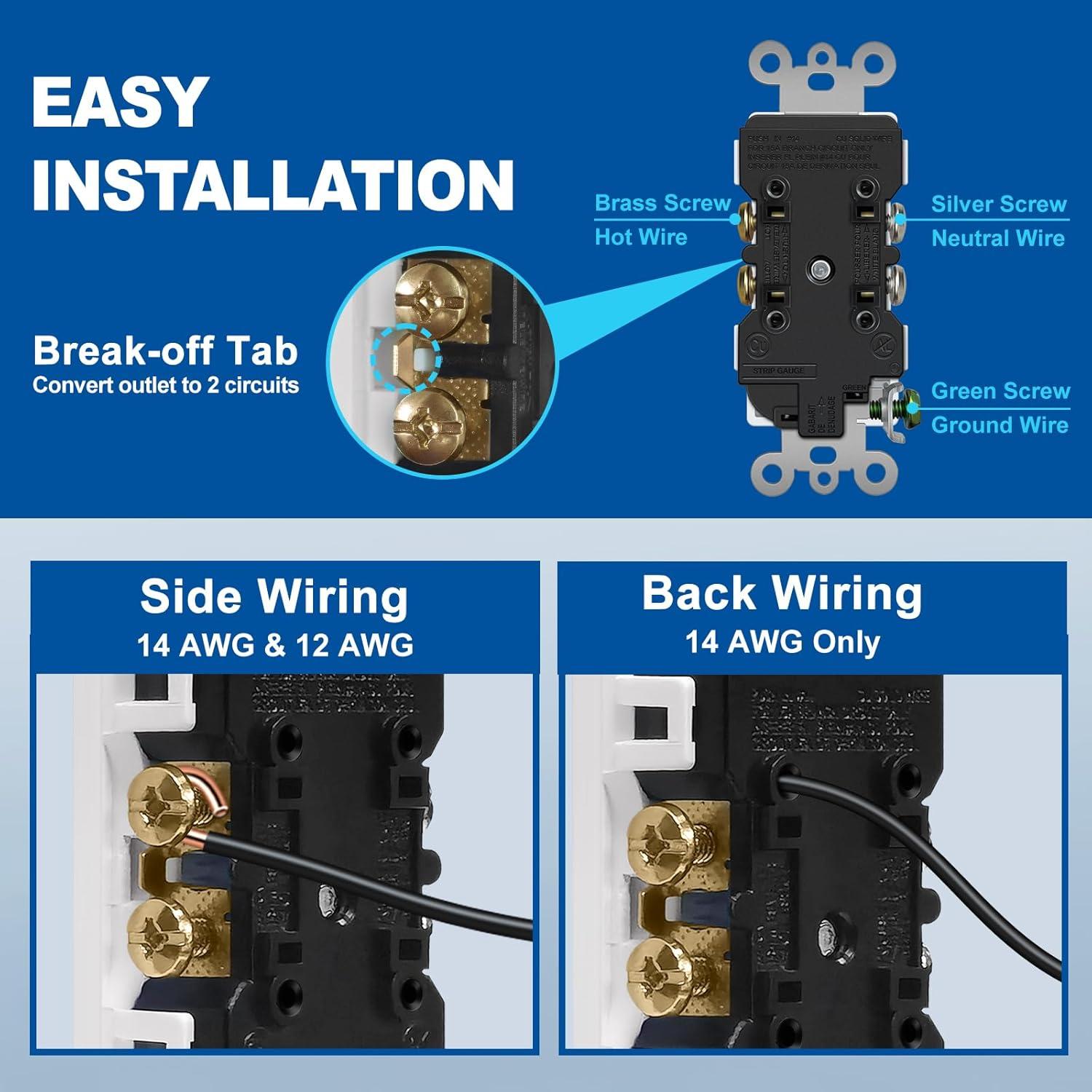 Tomacorriente Eléctrico CML 15A Paquete de 20 con Placa Blanca