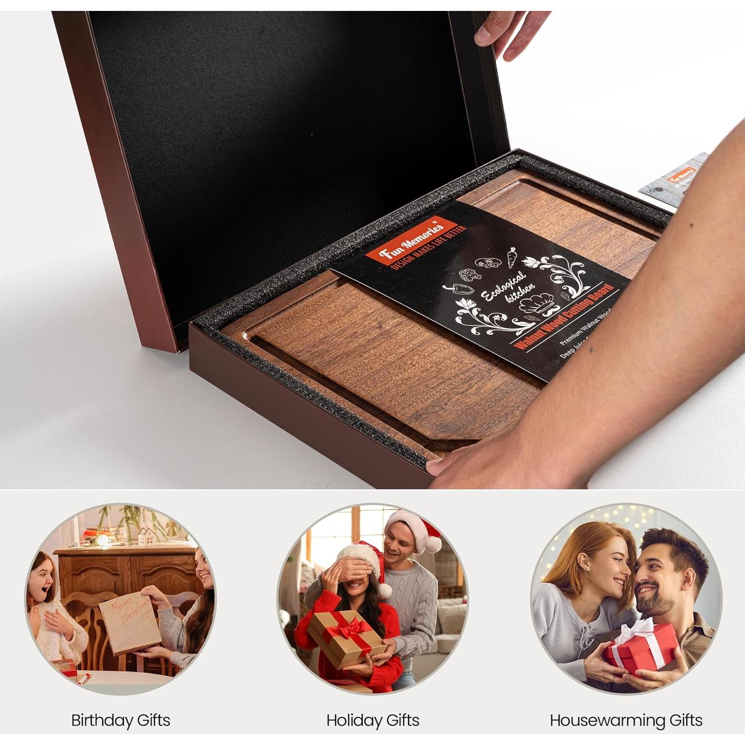 Tabla de Cortar de Madera de Nogal Recuerdos Divertidos 38x25cm