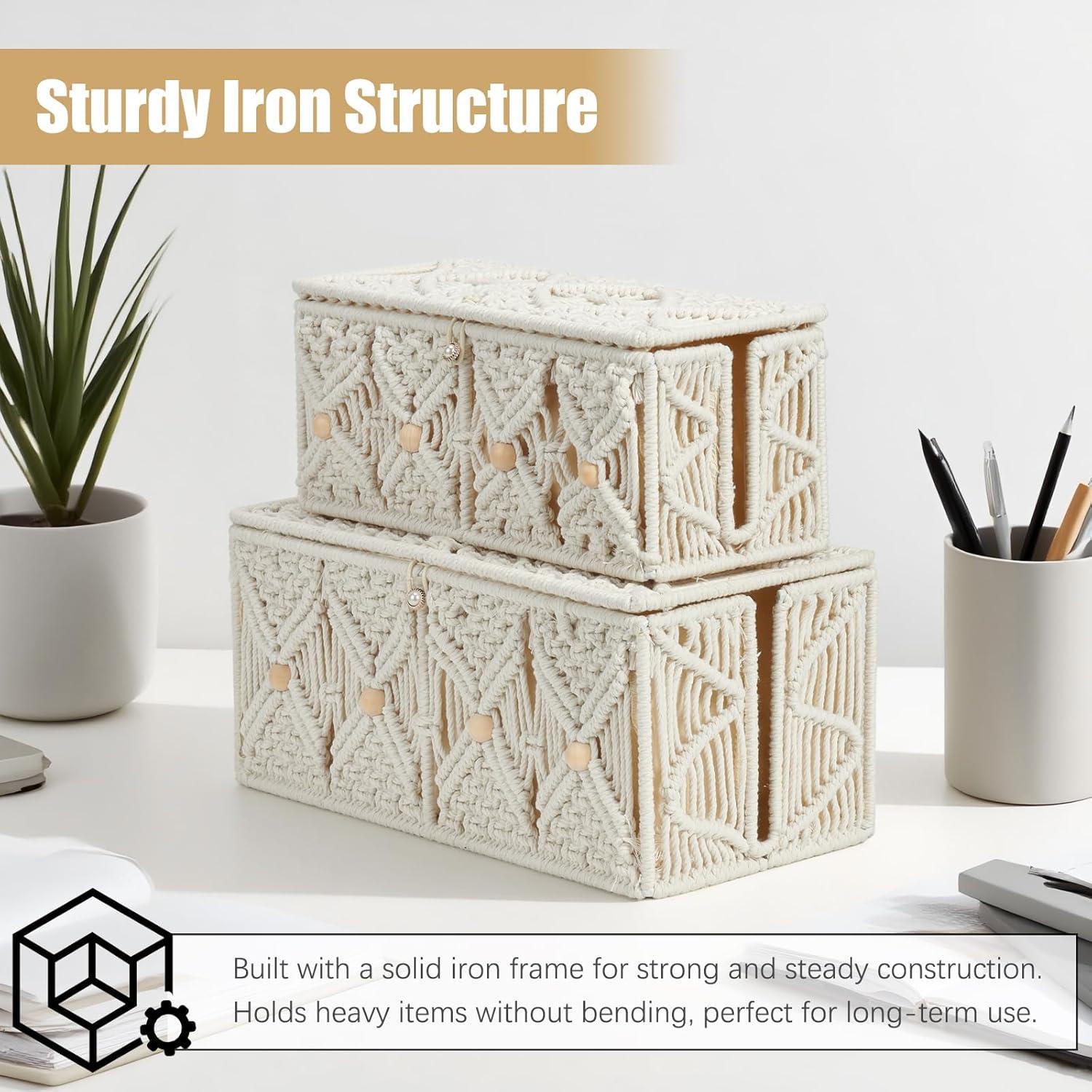 Caja de Gestión de Cables VinneGenzz Mediana Algodón Blanco Roto