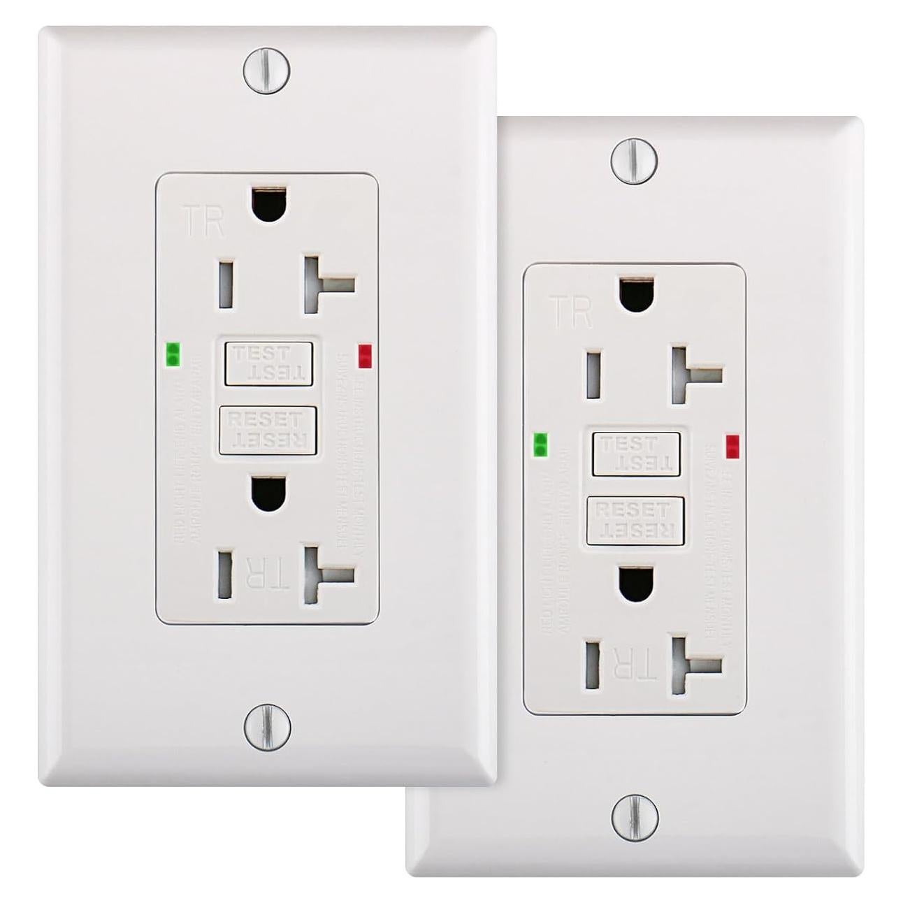 Toma de Corriente GFCI WENGART 15A/20A Paquete de 2 LED