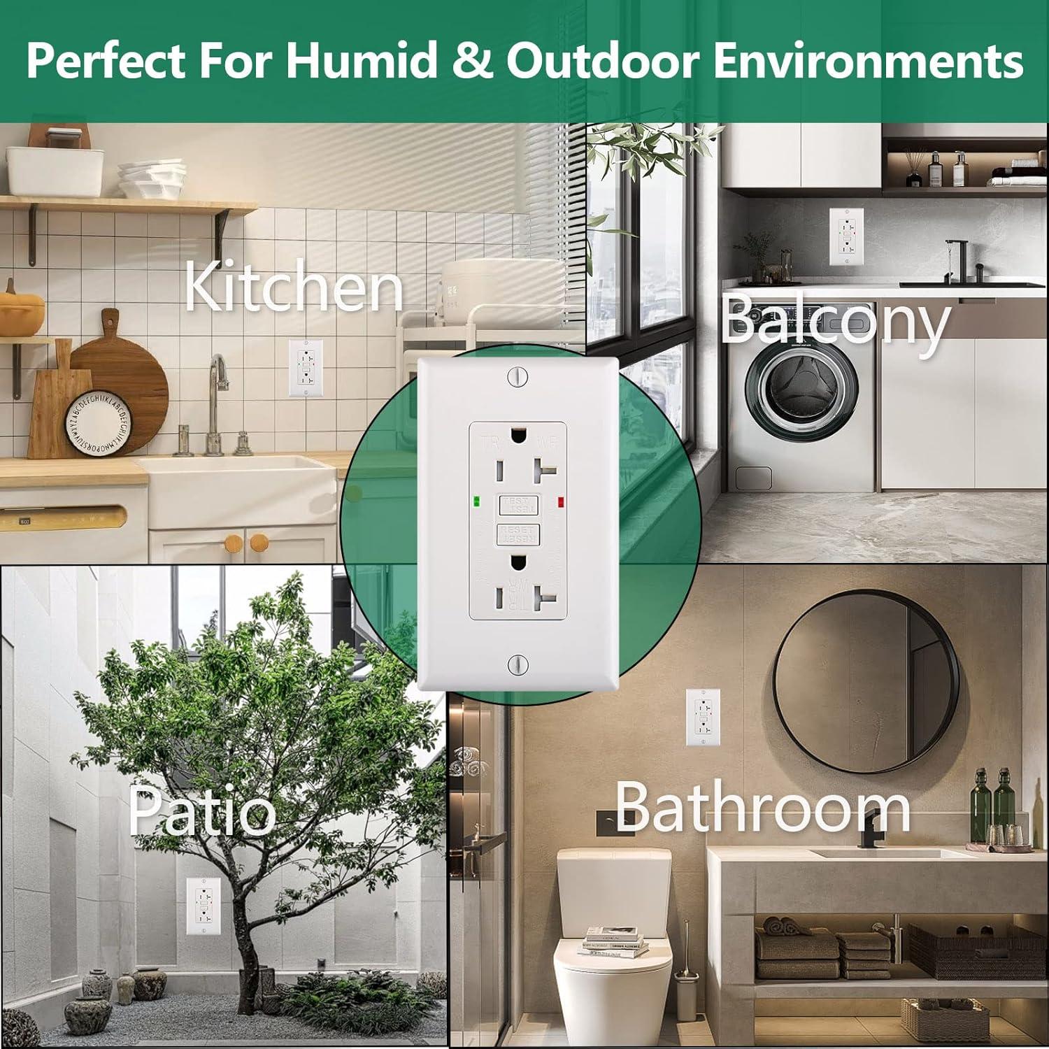 Toma de Corriente GFCI WENGART 15A/20A Paquete de 2 LED