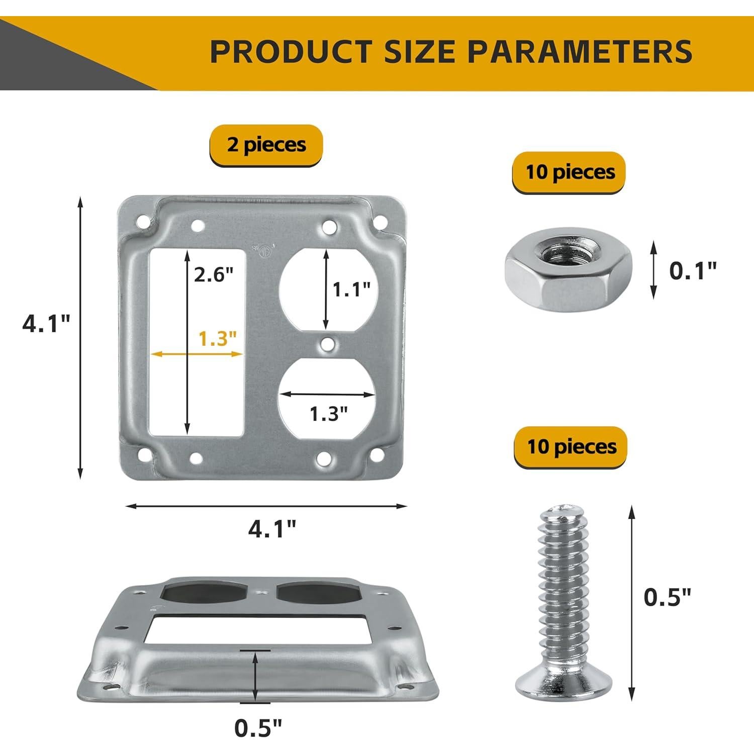 Cubierta de Caja Eléctrica DIFFWELY Cuadrada 10.16 cm x 10.16 cm (Paquete de 2)