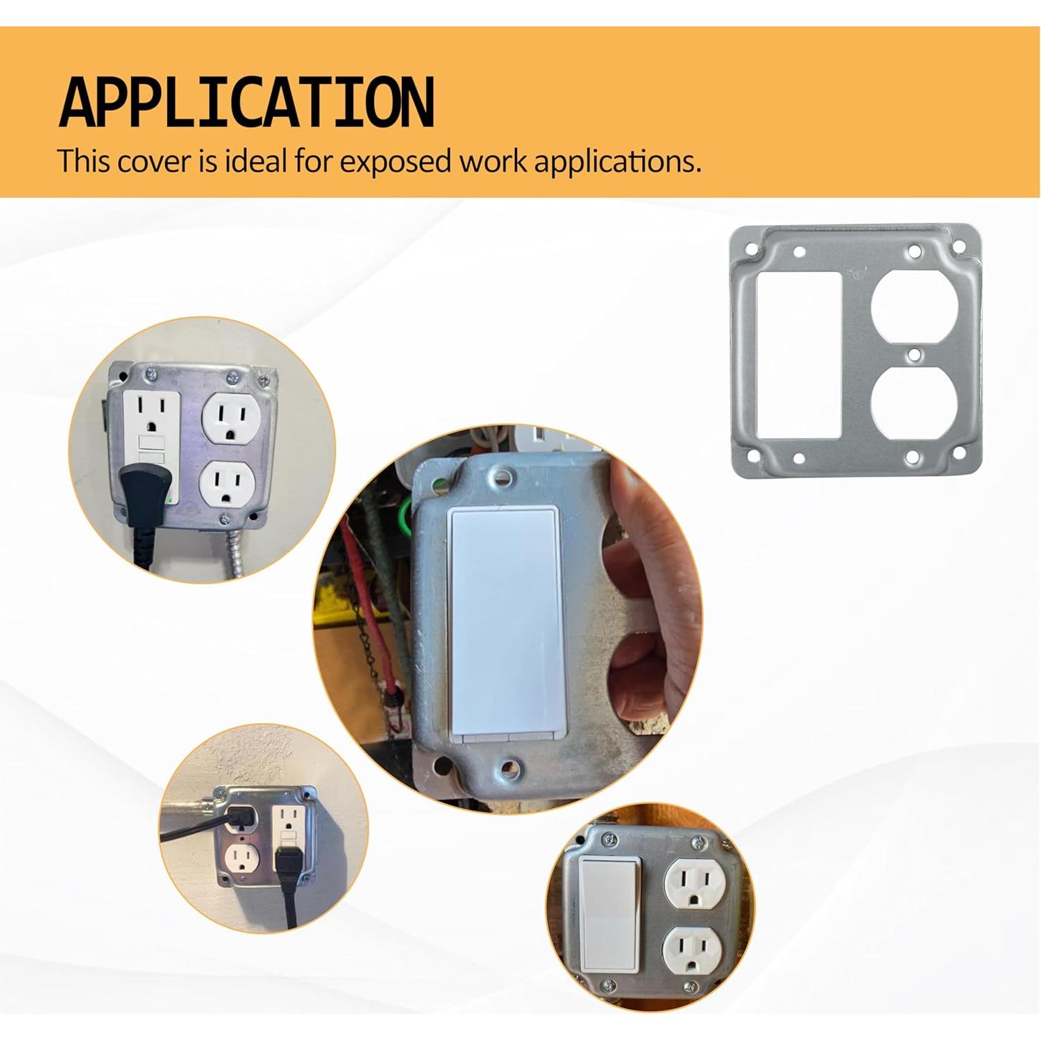 Cubierta de Caja Eléctrica DIFFWELY Cuadrada 10.16 cm x 10.16 cm (Paquete de 2)