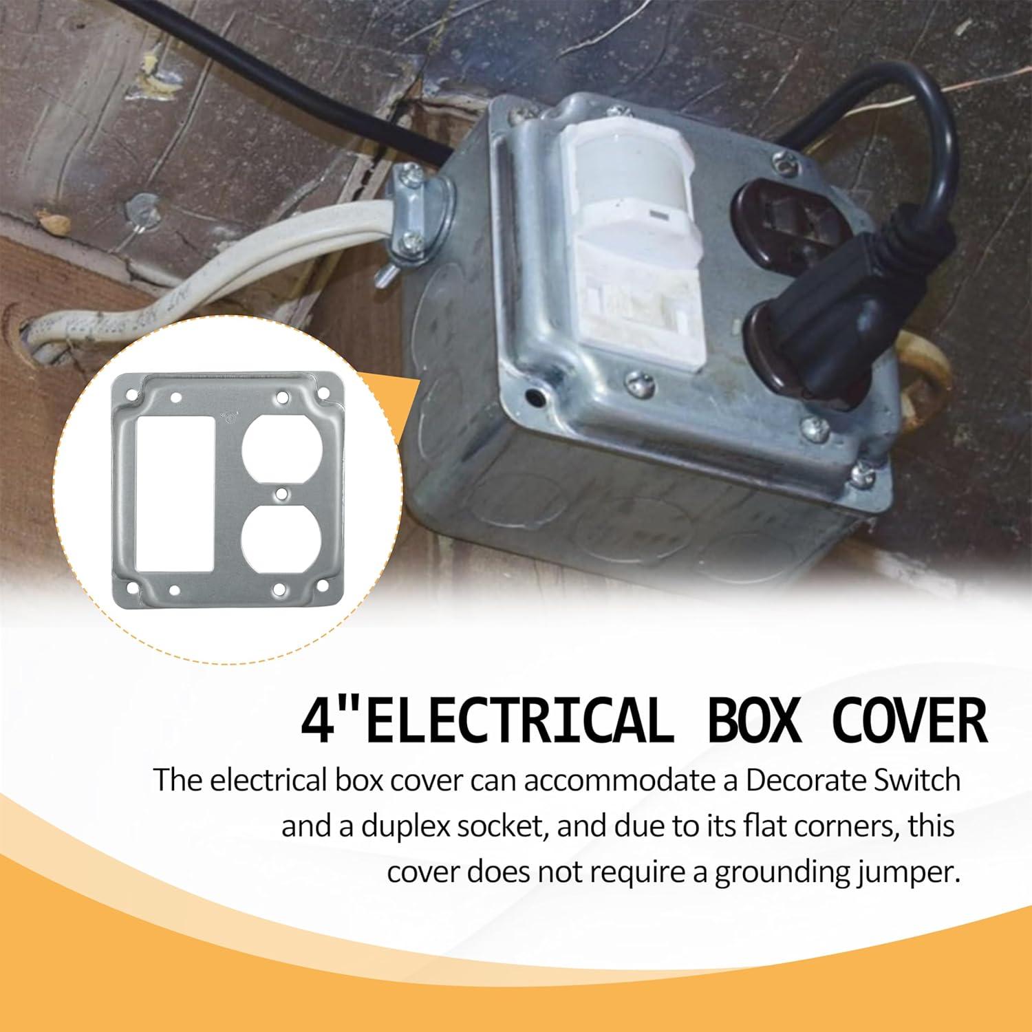 Cubierta de Caja Eléctrica DIFFWELY Cuadrada 10.16 cm x 10.16 cm (Paquete de 2)