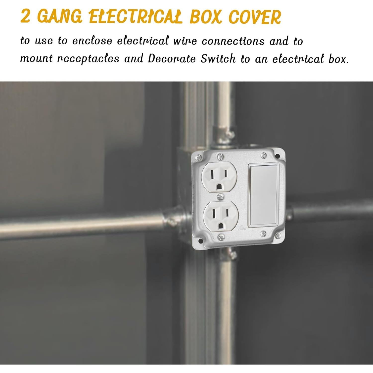 Cubierta de Caja Eléctrica DIFFWELY Cuadrada 10.16 cm x 10.16 cm (Paquete de 2)