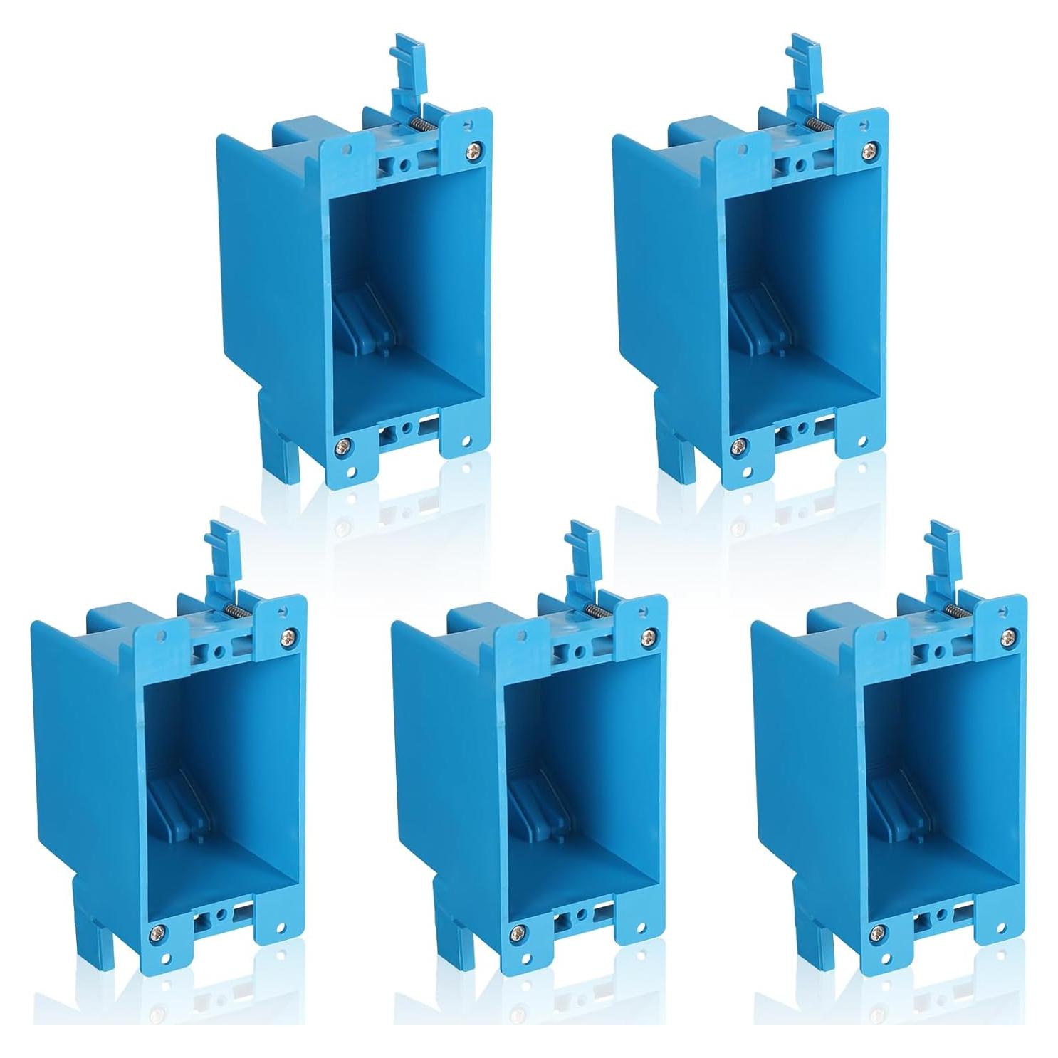 5 Piezas Caja de Salida Eléctrica 1-Gang Lasuroa 10.8x5.7cm