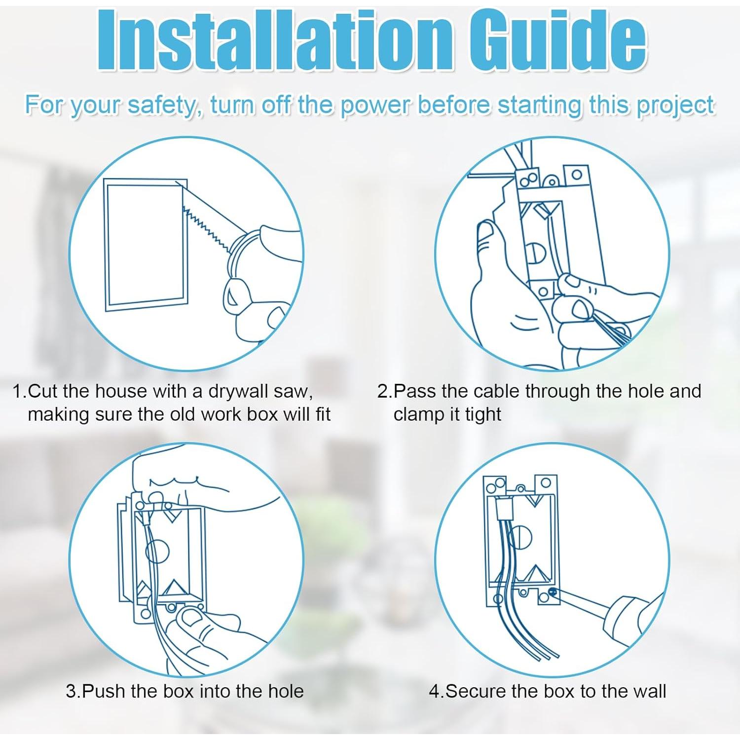5 Piezas Caja de Salida Eléctrica 1-Gang Lasuroa 10.8x5.7cm