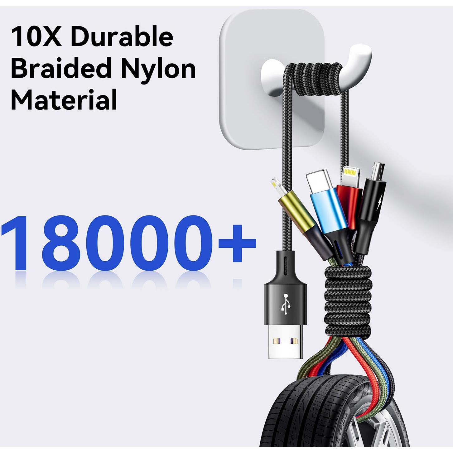 Cable de Carga Múltiple Minlu 4 en 1 3.5A 1.2m Negro