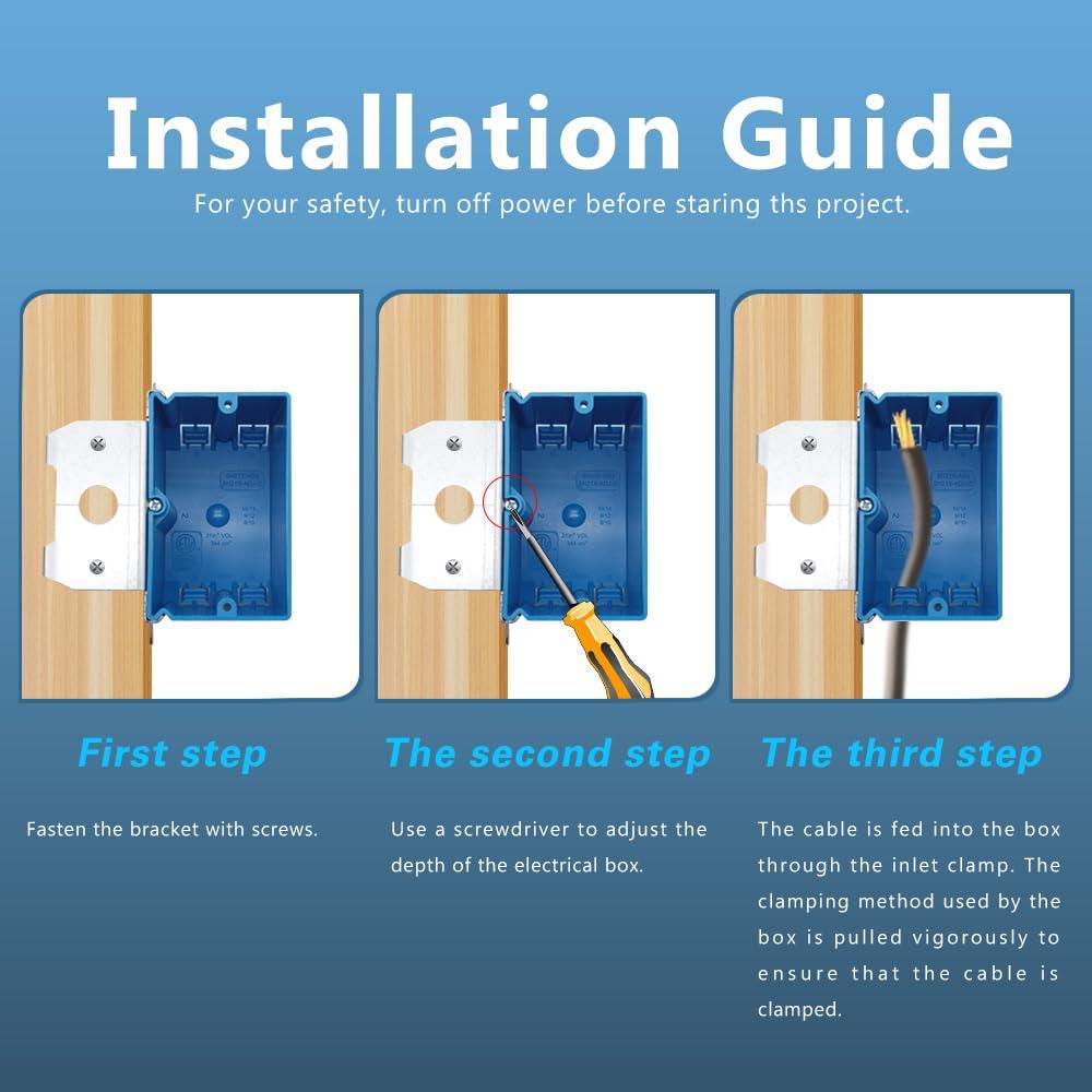 Caja de Salida Ajustable XGGYA 1 Gang Plástico 21 Pulgadas Cúbicas