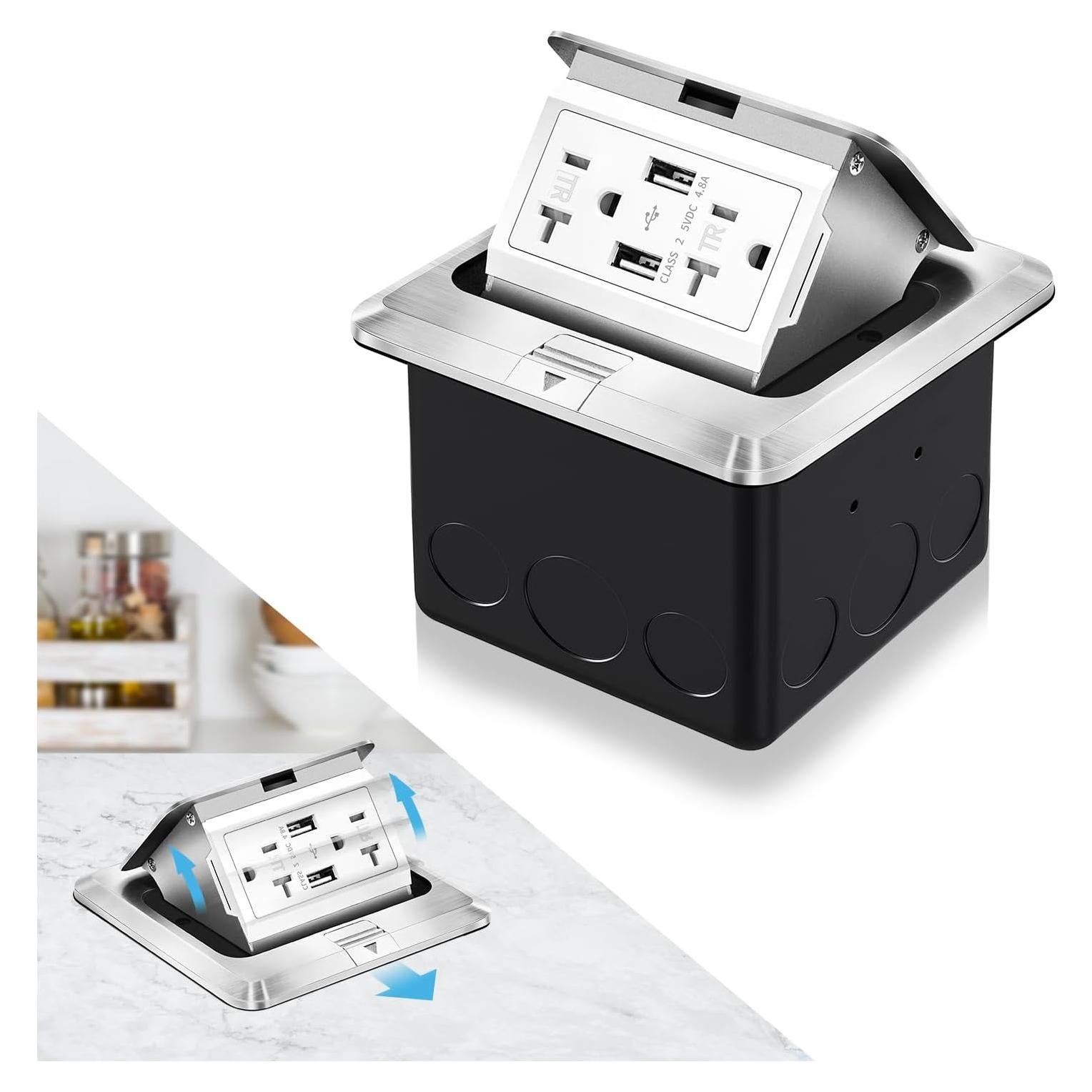 Enchufe empotrado Vagueior 20A + 4.8A USB a prueba de agua